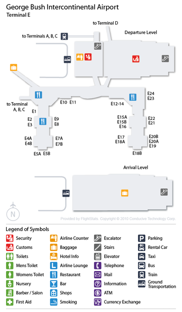 IAH Airport Map Terminal E